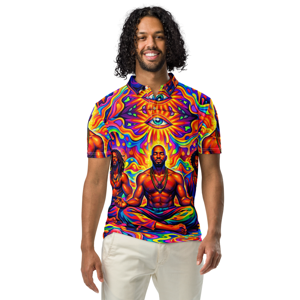 Men meditation 3-Men’s slim fit polo