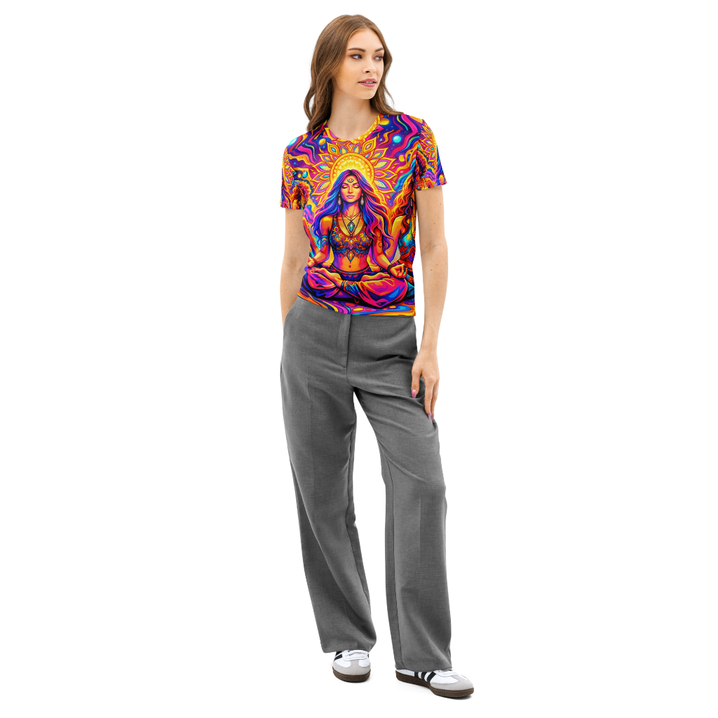 Yoga 5 psychedelic-Women’s cotton crew neck t-shirt