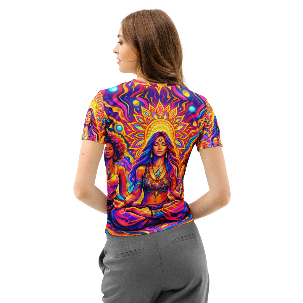 Yoga 5 psychedelic-Women’s cotton crew neck t-shirt back