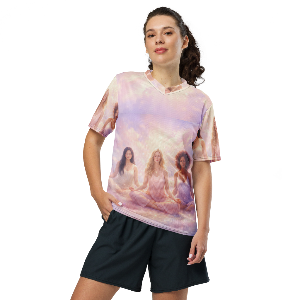 Celestial healing-Recycled unisex sports jersey