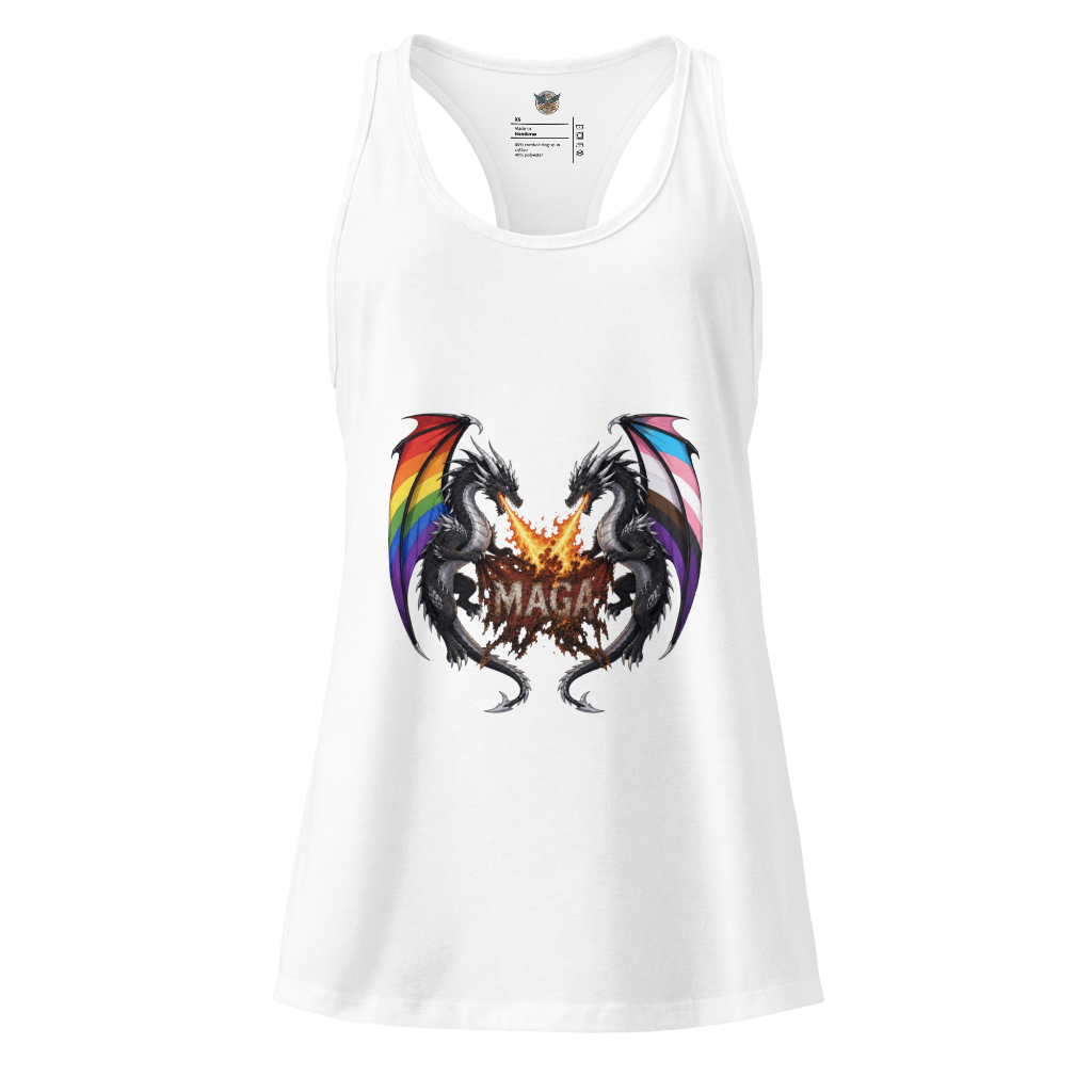 Double dragon-Women’s fitted racerback tank top