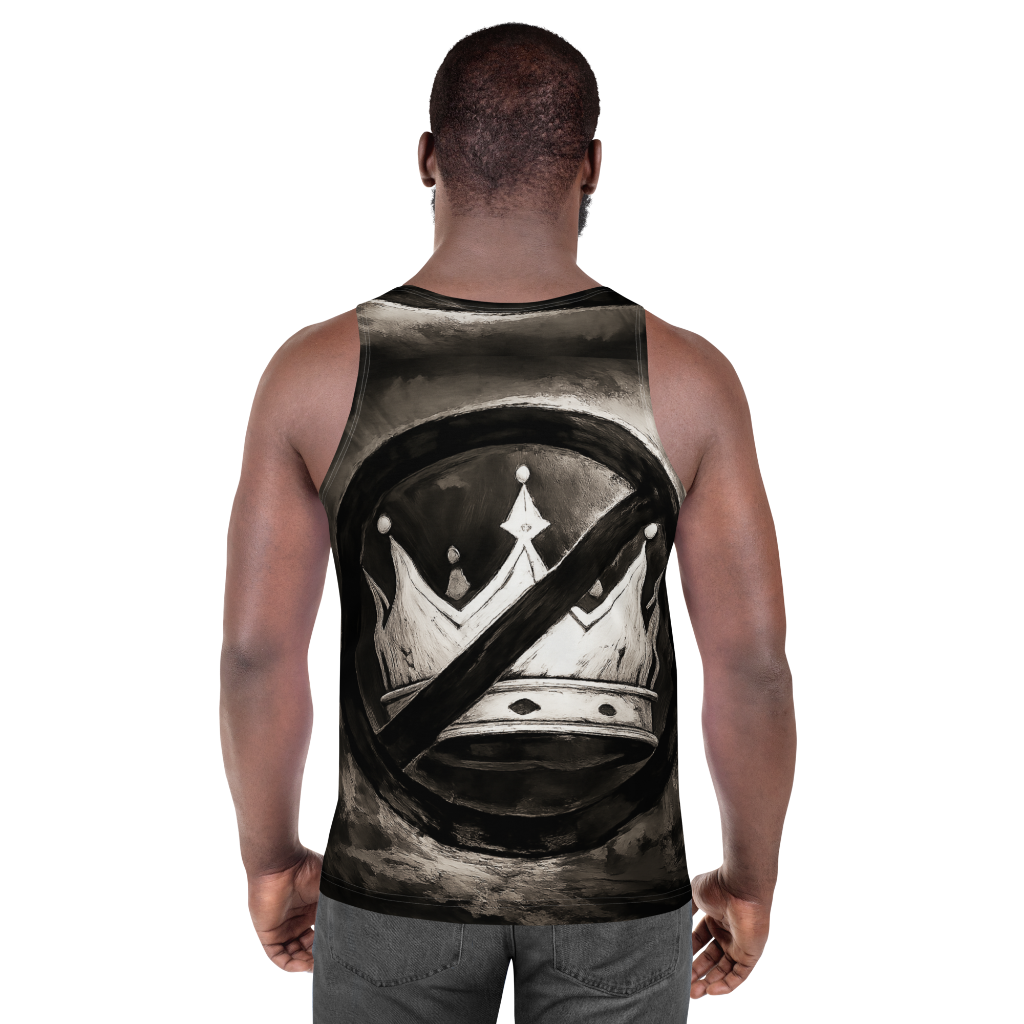 No Kings BW 01-Unisex Tank Top back