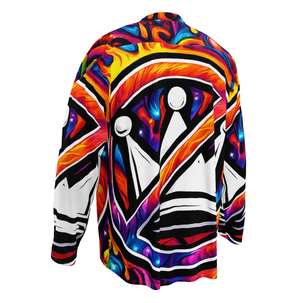 No Kings Psychedelic 02 - Recycled Hockey Fan Jersey back