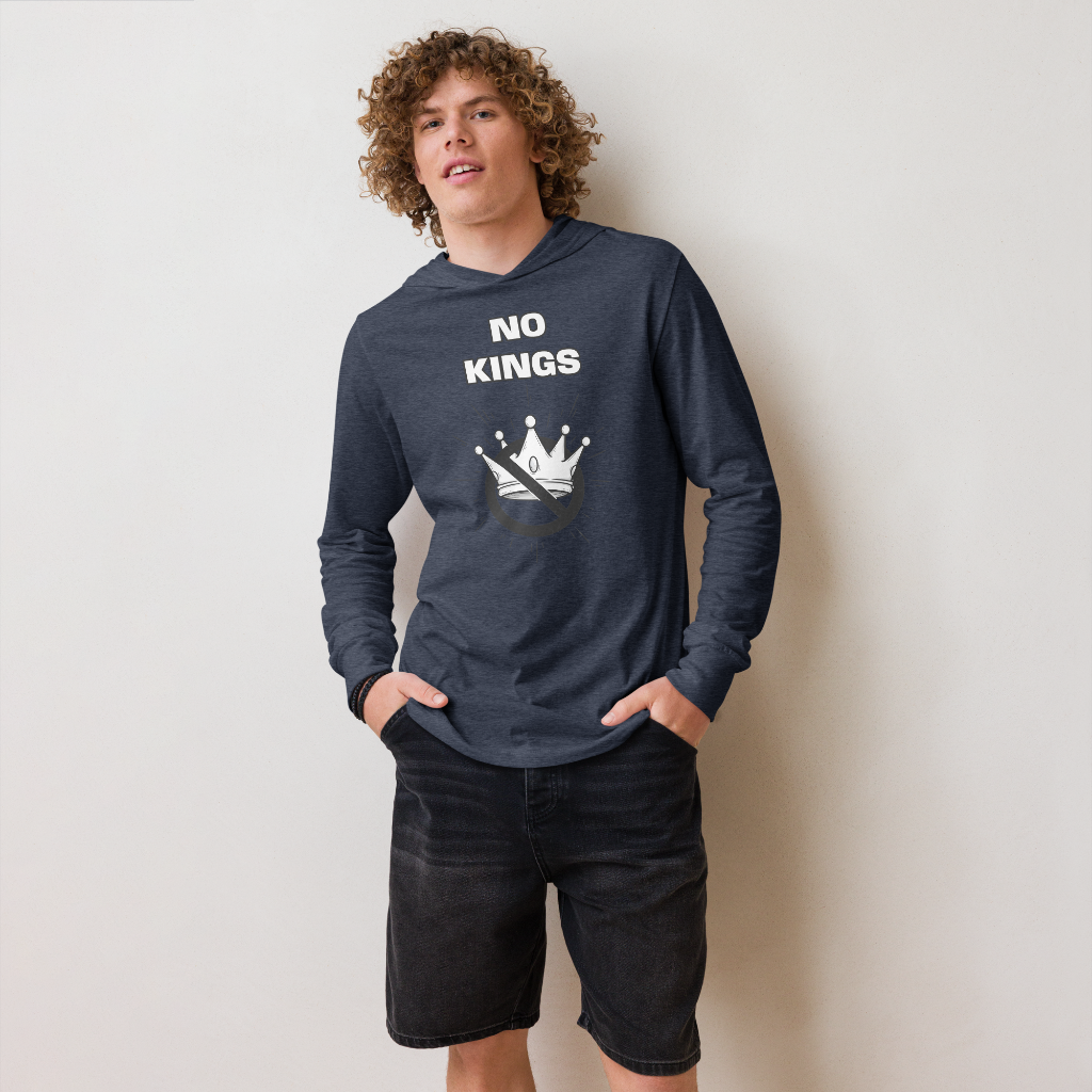 No Kings-Hooded long-sleeve tee