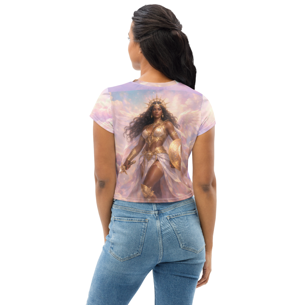 Goddess warrior 2-All-Over Print Crop Tee back