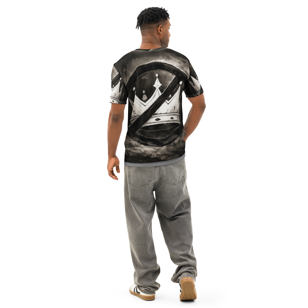 No Kings BW 01-Men’s cotton crew neck t-shirt back