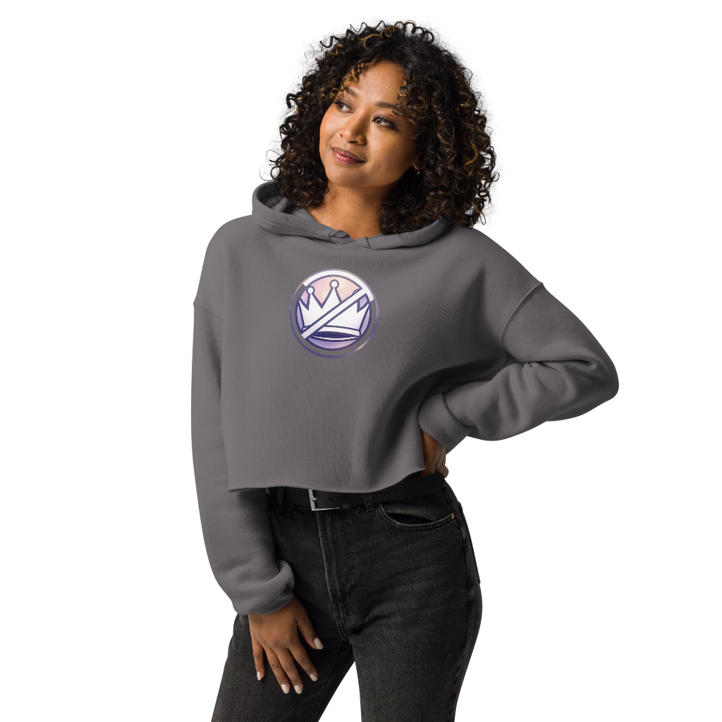No Kings round logo-Crop Hoodie