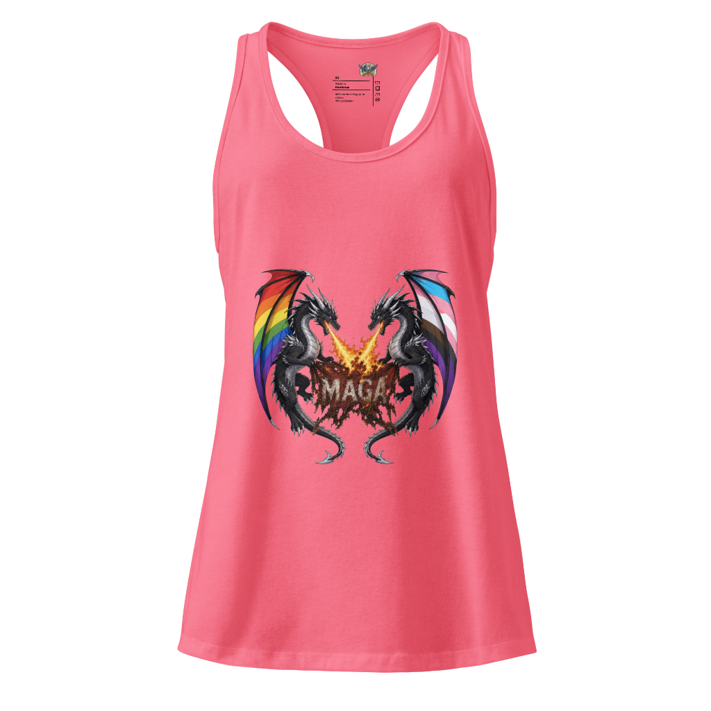 Double dragon-Women’s fitted racerback tank top front