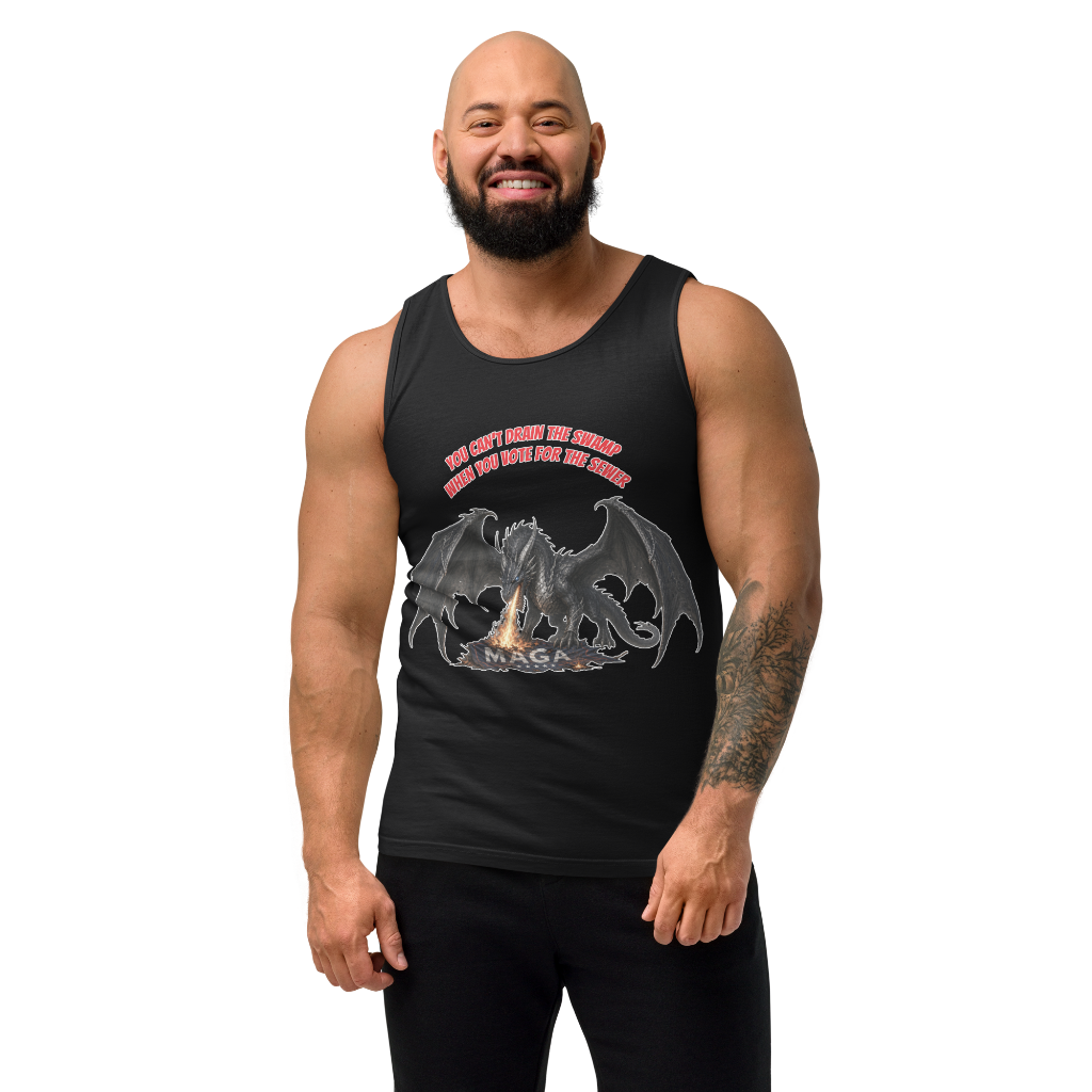 Black dragon-Unisex garment-dyed tank top front