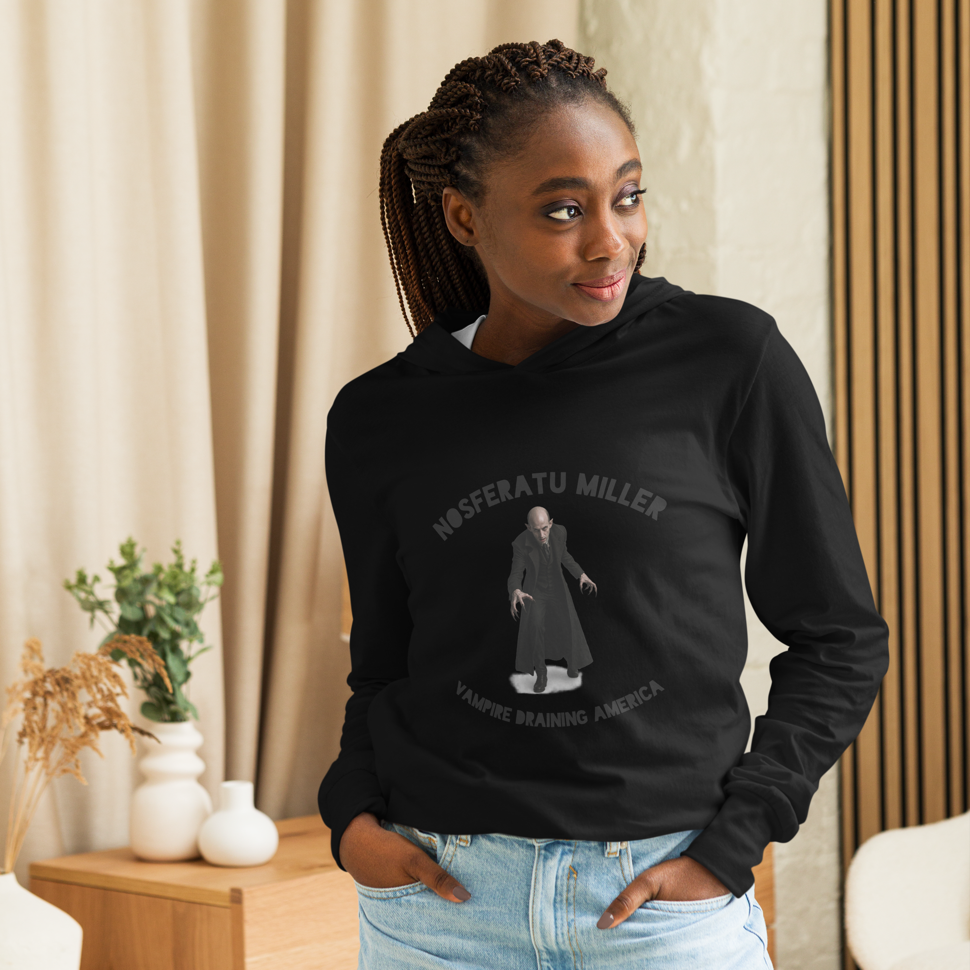 Nosferatu Miller-Hooded long-sleeve tee