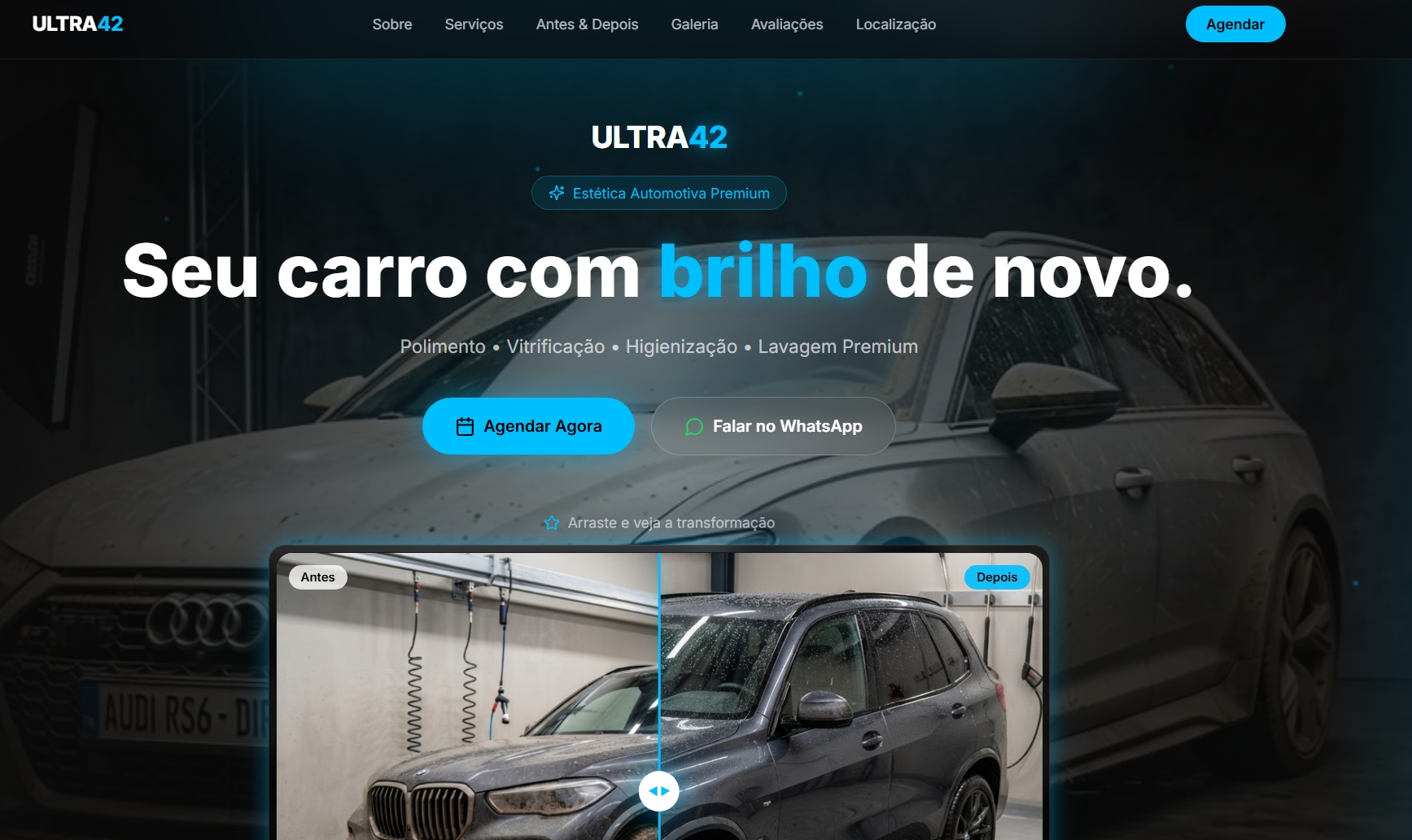 Página inicial do projeto Ultra42 desenvolvido pela ATEND.IA