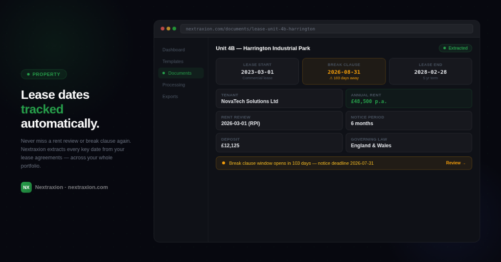 Lease abstraction software — Nextraxion