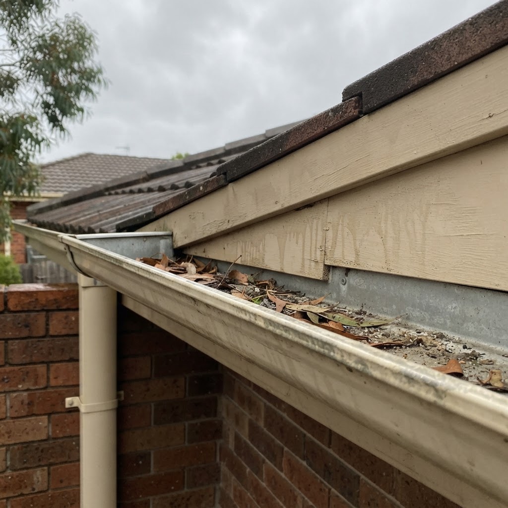 Gutter before cleaning