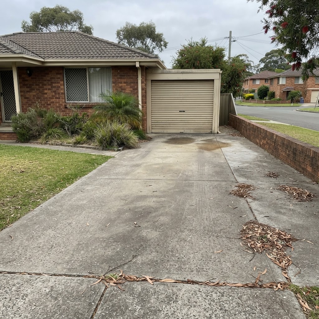 Driveway before cleaning