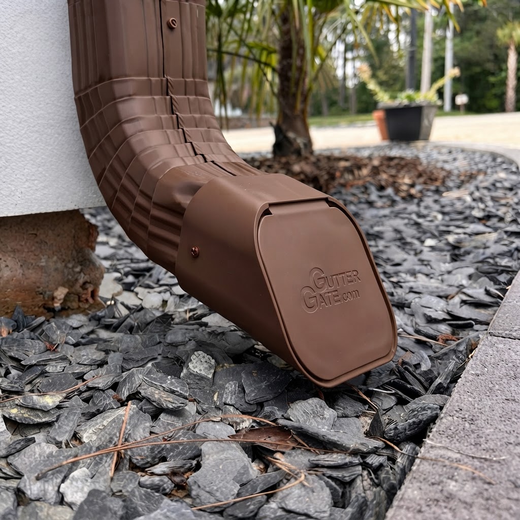 GutterGate Type A 3x4 Brown downspout cap