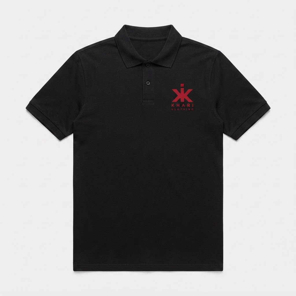 Khari Polo — Black / Red Logo