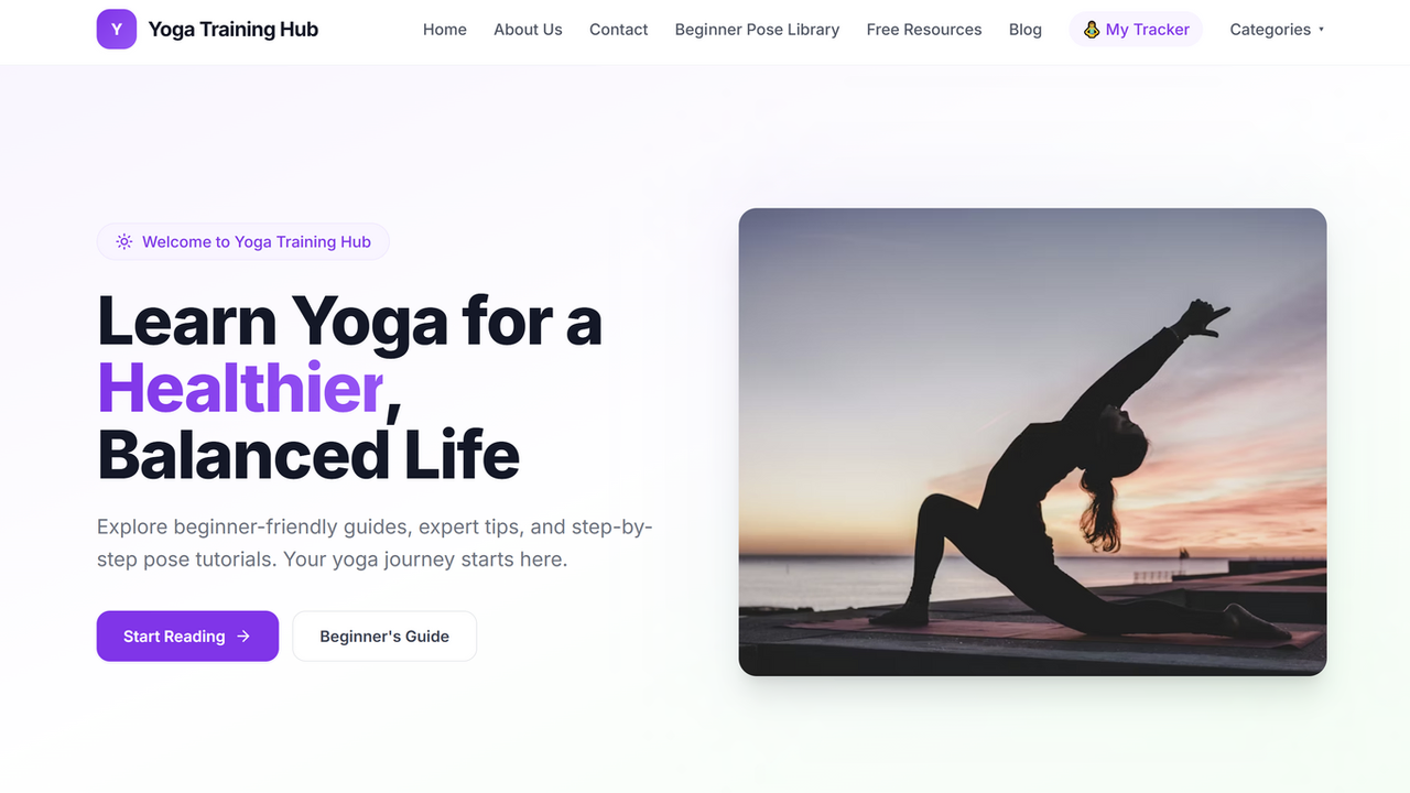 Yoga Training Hub template preview