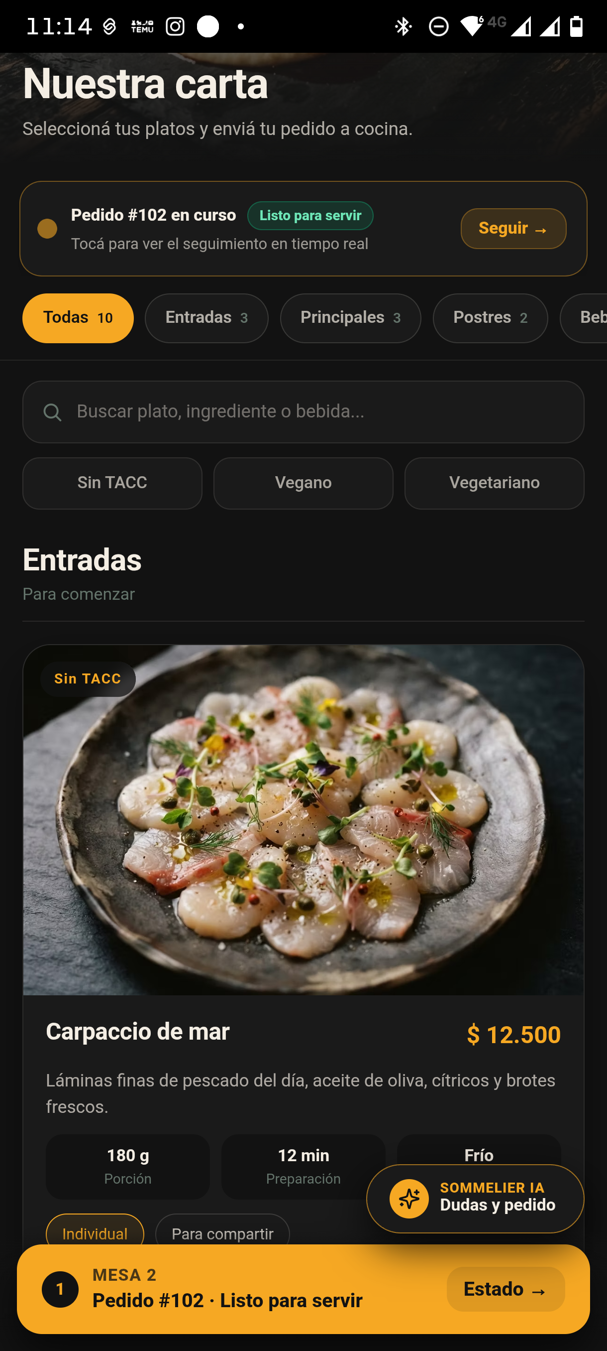 Ficha de Plato · Porción, Tiempo y Variantes