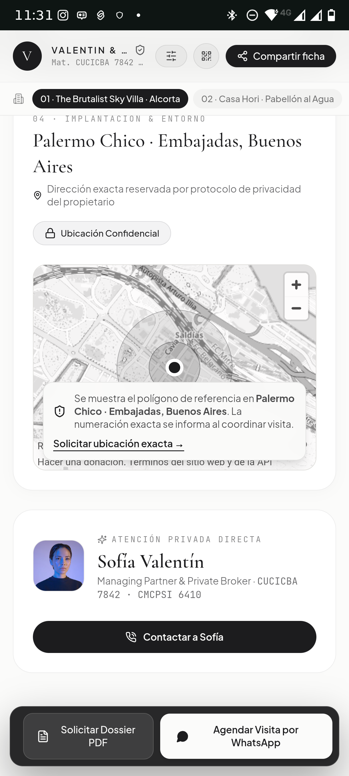 Ubicación Confidencial & Contacto Directo