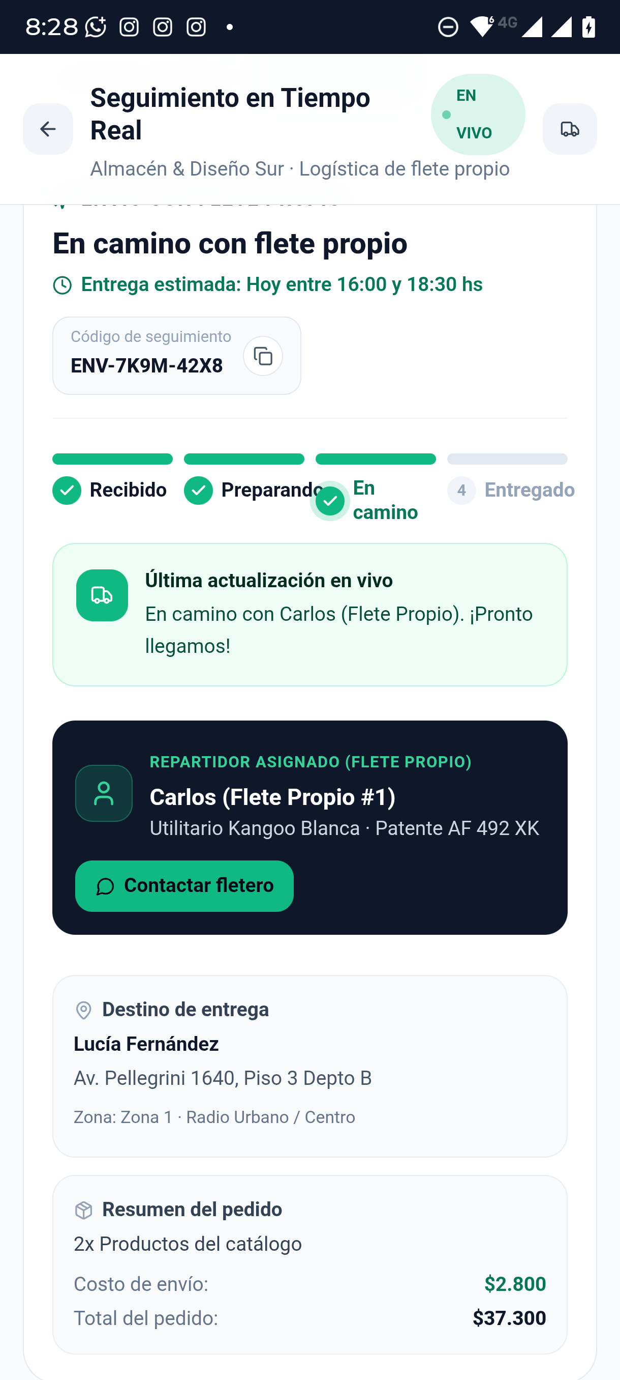 Flete Propio en Camino + Resumen