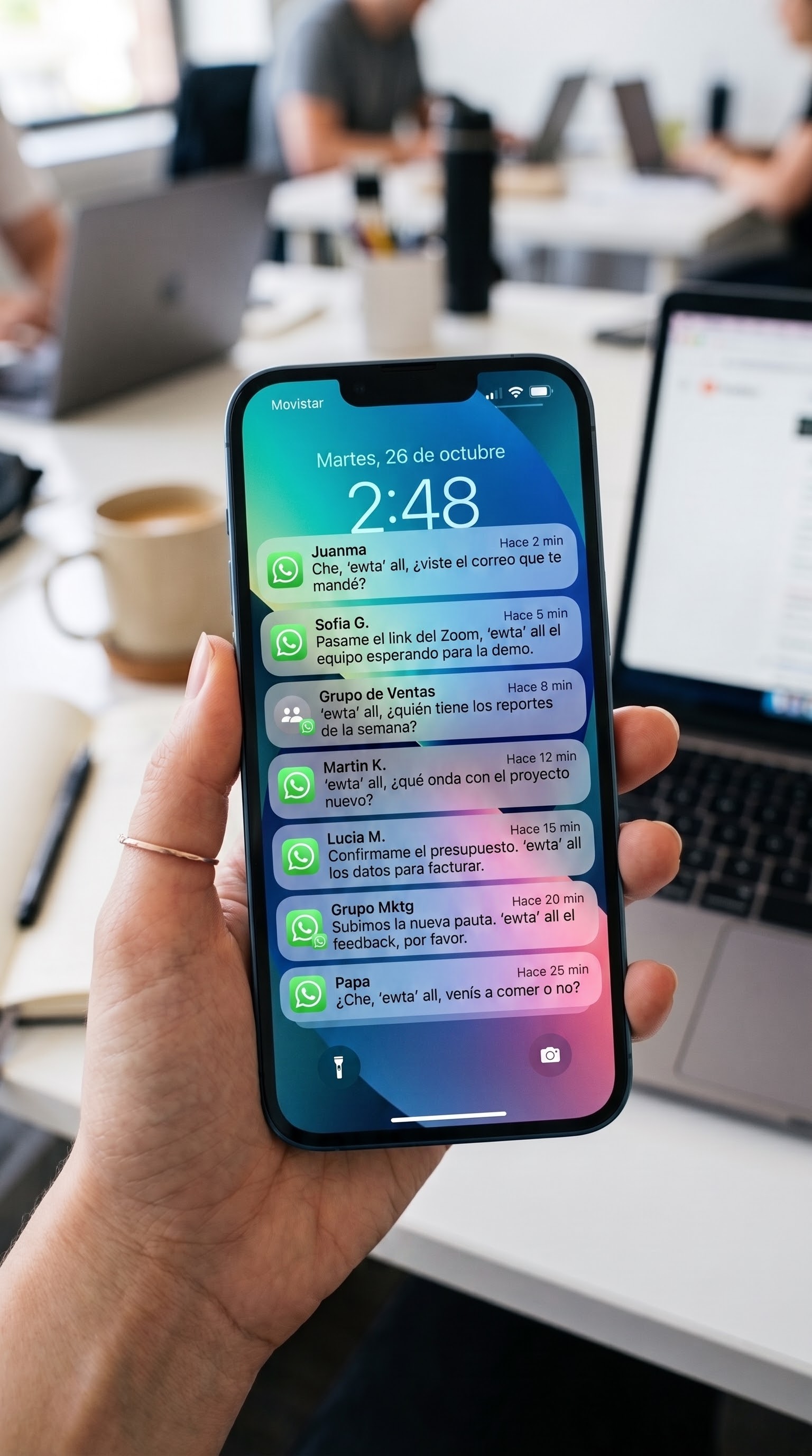 Notificaciones de WhatsApp en pantalla de bloqueo