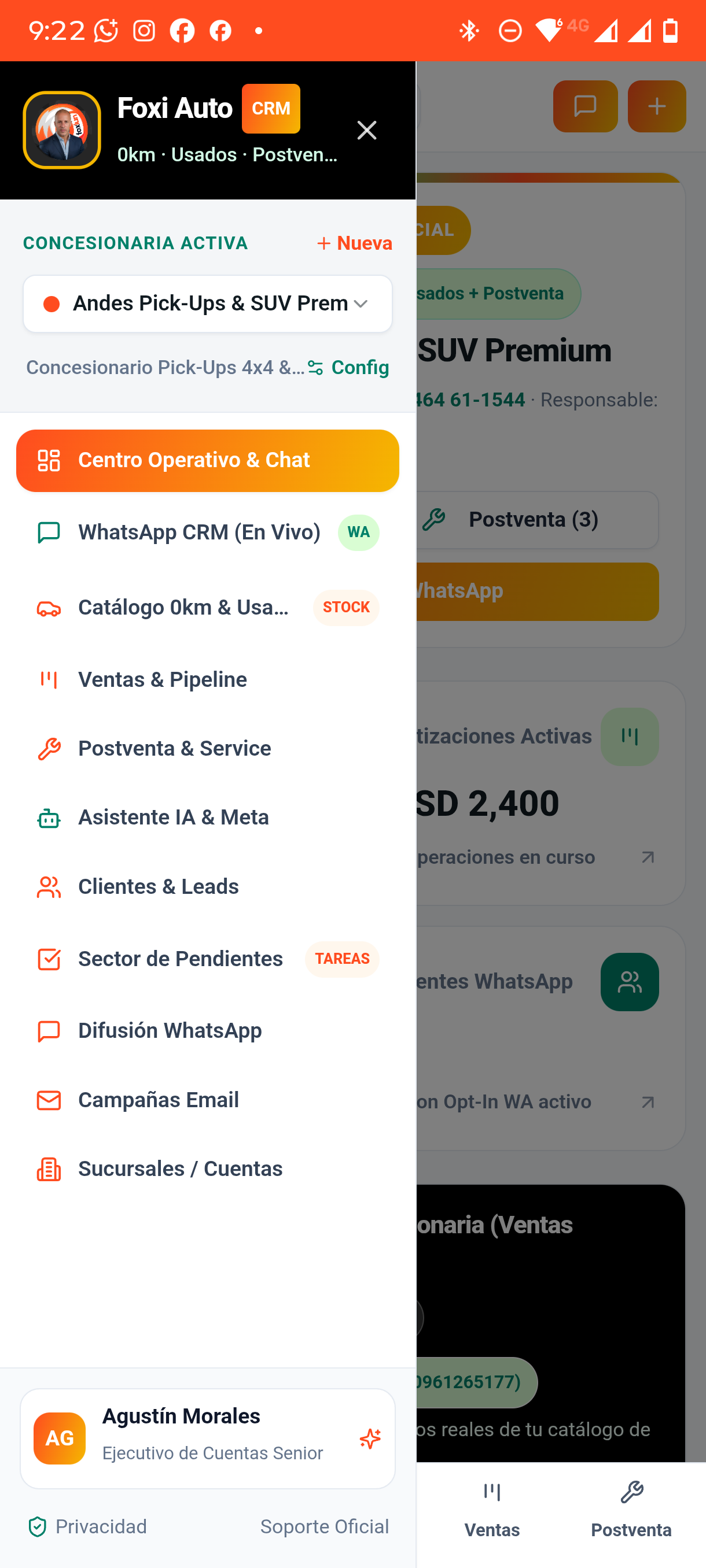 Menú de la Concesionaria · Asistente IA & API de WhatsApp