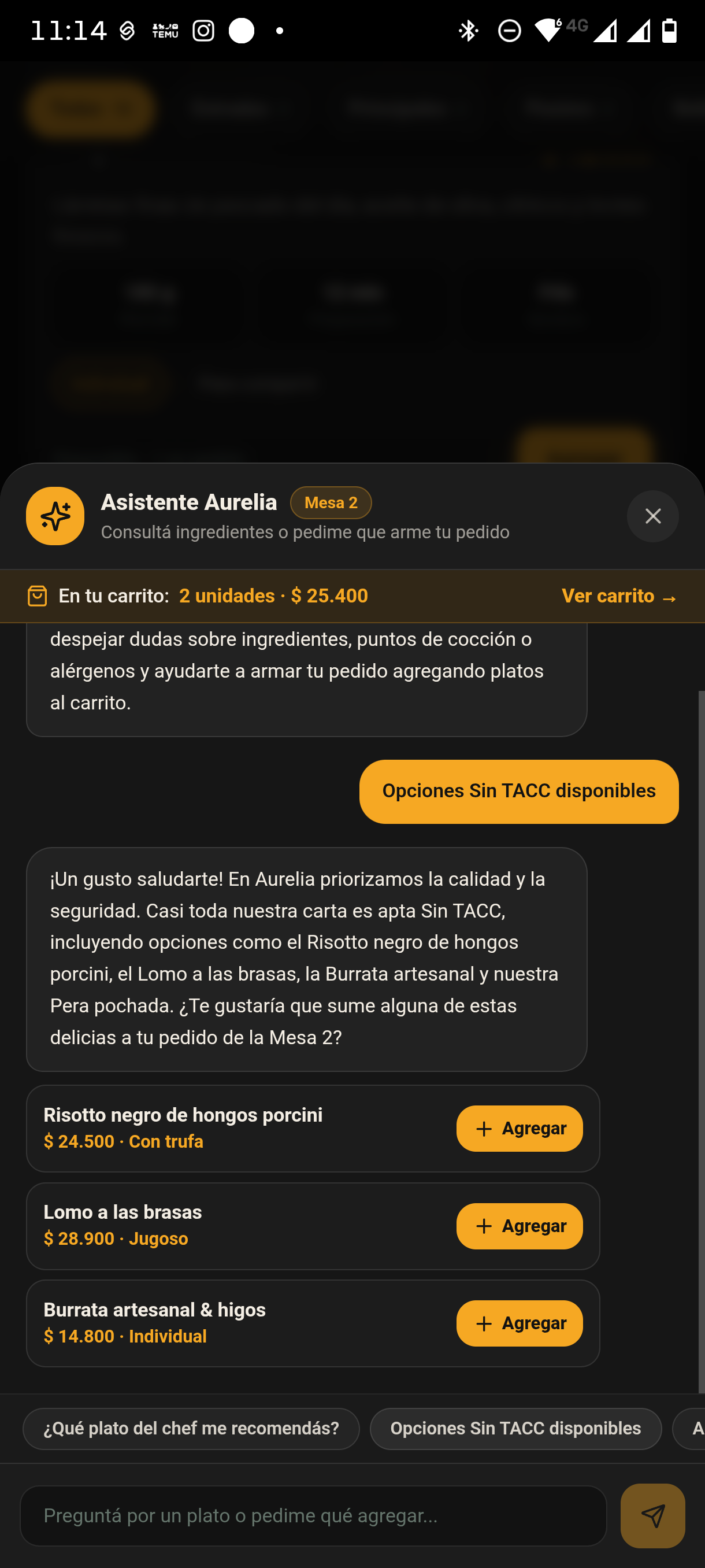 Resumen de Comanda & Notas a Cocina