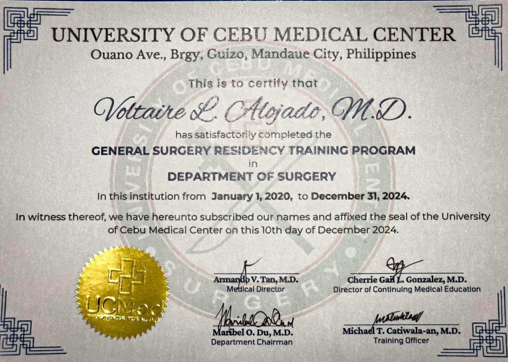 General Surgery Residency Training — University of Cebu Medical Center
