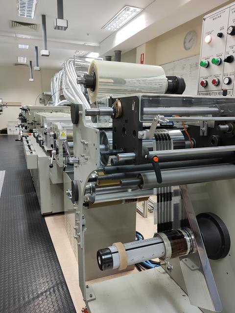 Transparent Ghostech solar film on a roll-to-roll production line