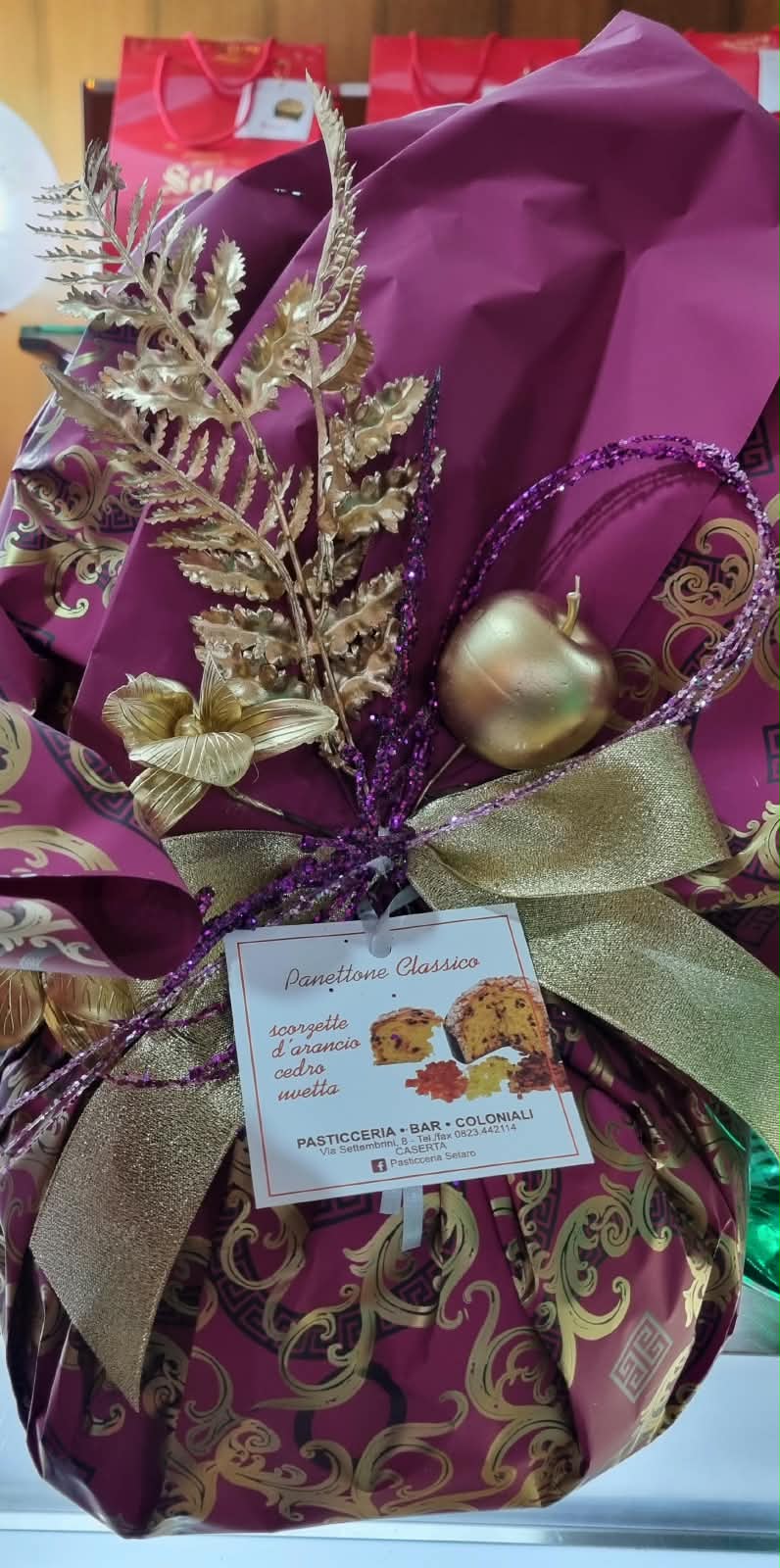 Panettone Classico carta bordeaux