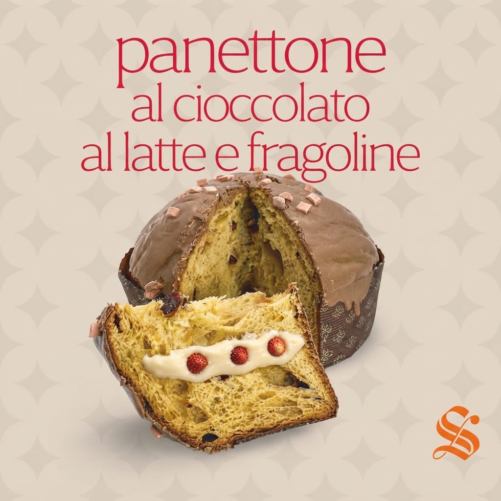 Panettone al cioccolato al latte e fragoline