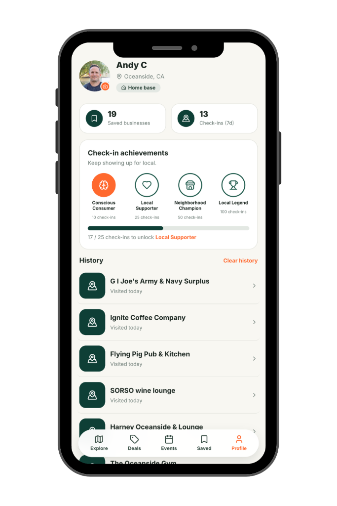 DISTRICT app — Profile screen