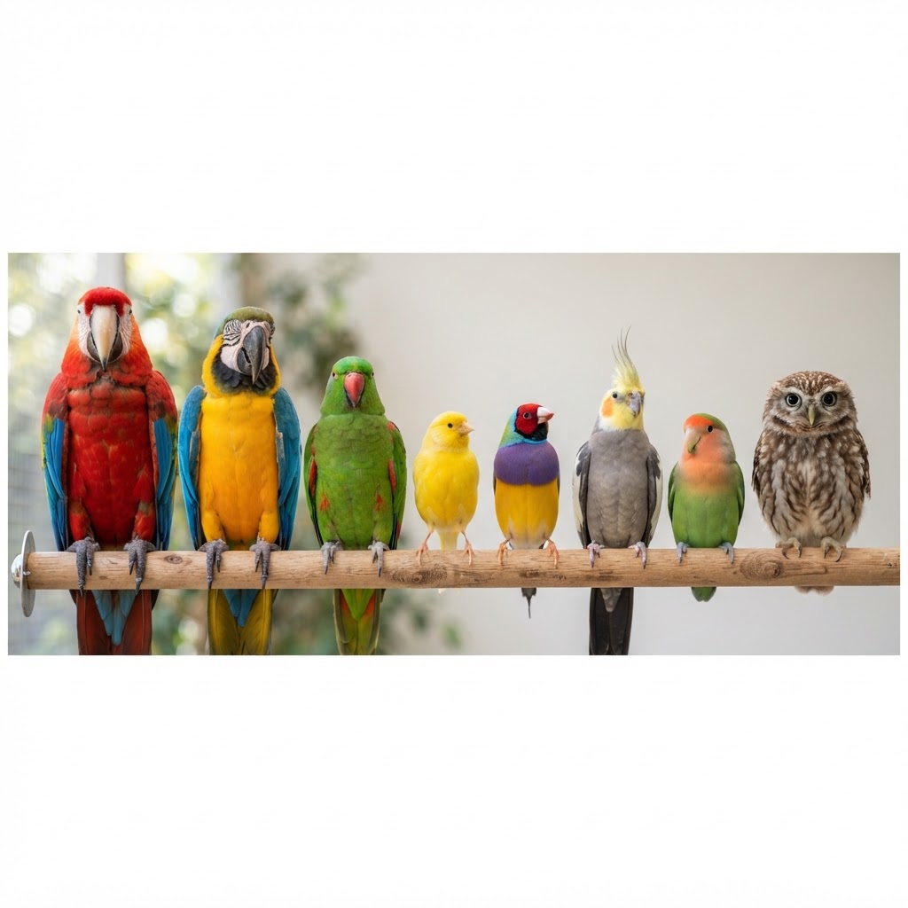 Diversas espécies de aves