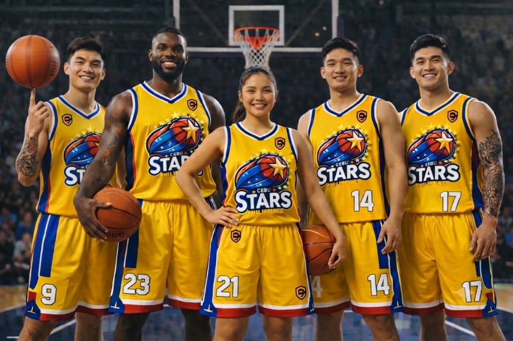 Cebu Stars team in yellow away uniforms