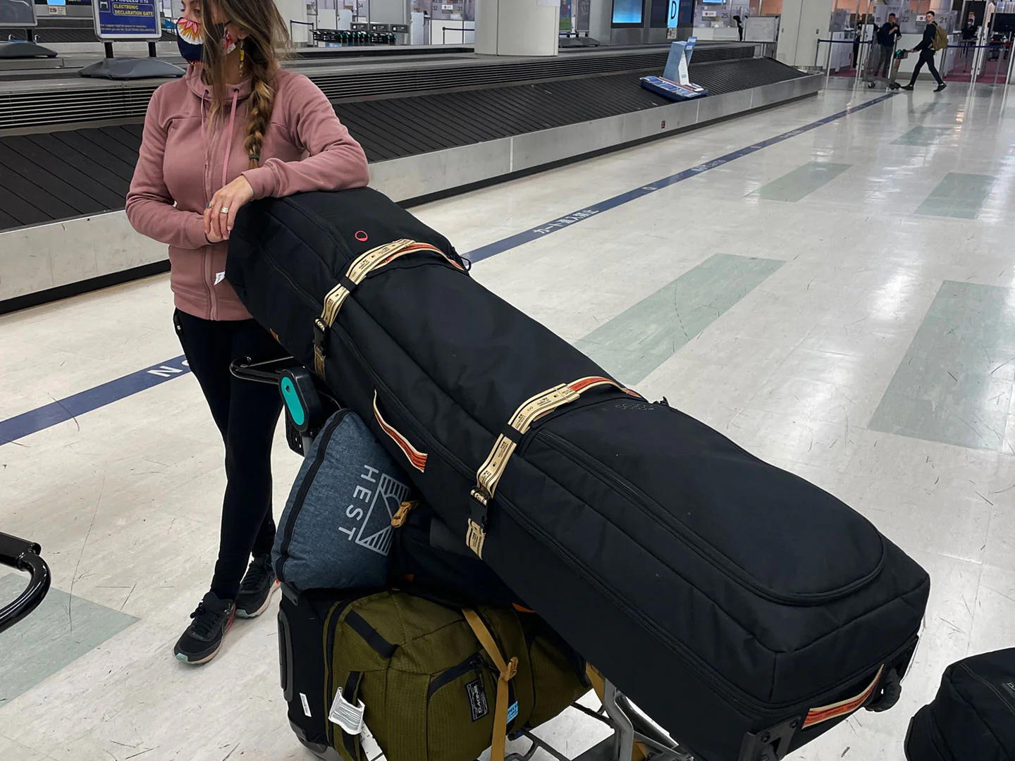 Waiting at baggage claim for your ski bag