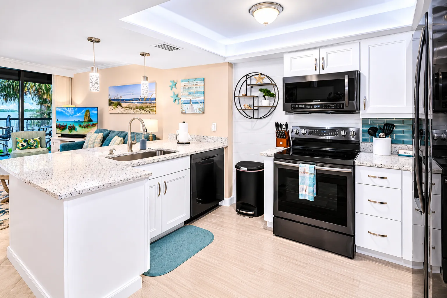 Kitchen & family room view