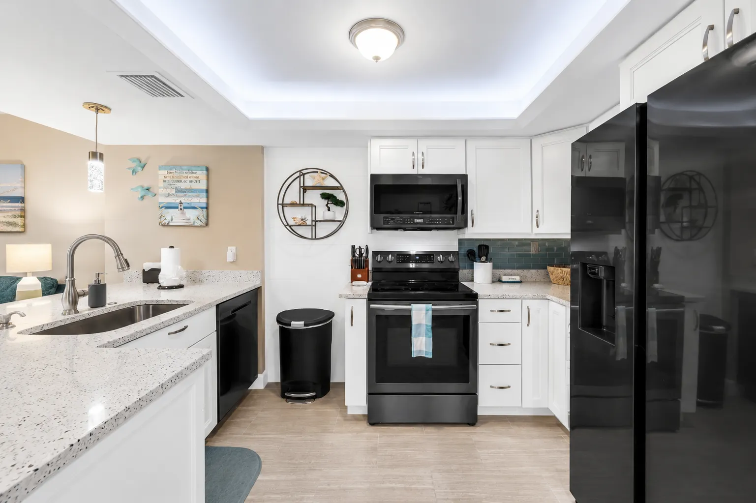 Kitchen with quartz countertops
