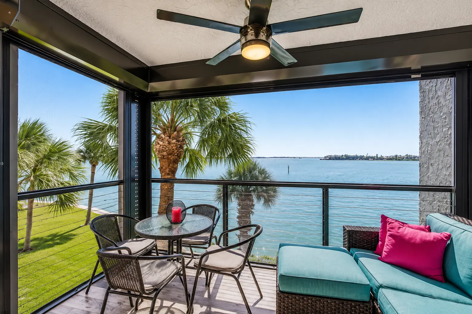 Bottlenose Pointe — waterfront lanai with panoramic Marco River views