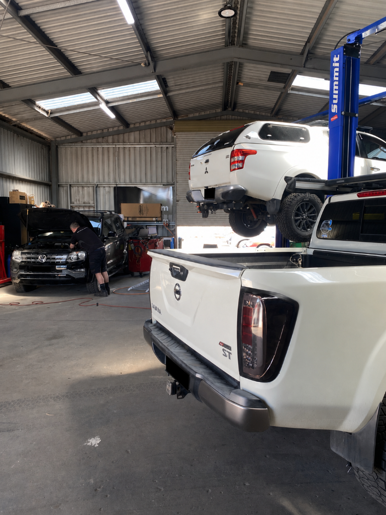 Diesel 4WD being serviced