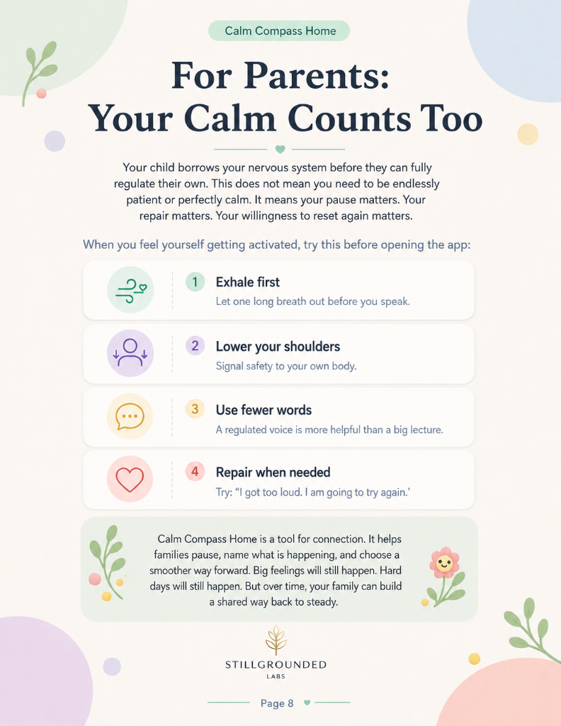 Calm Compass Home family guide — for parents