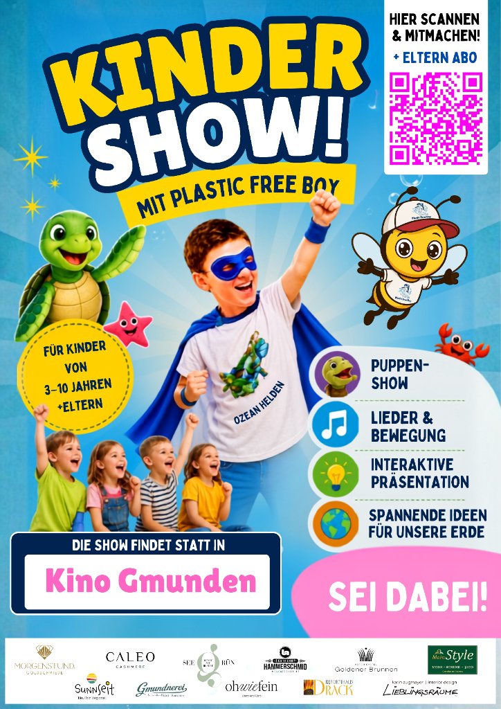 Kinder-Show mit Plastic Free Boy im Kino Gmunden