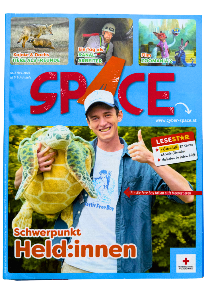 Plastic Free Boy im SPACE Magazin des Roten Kreuzes