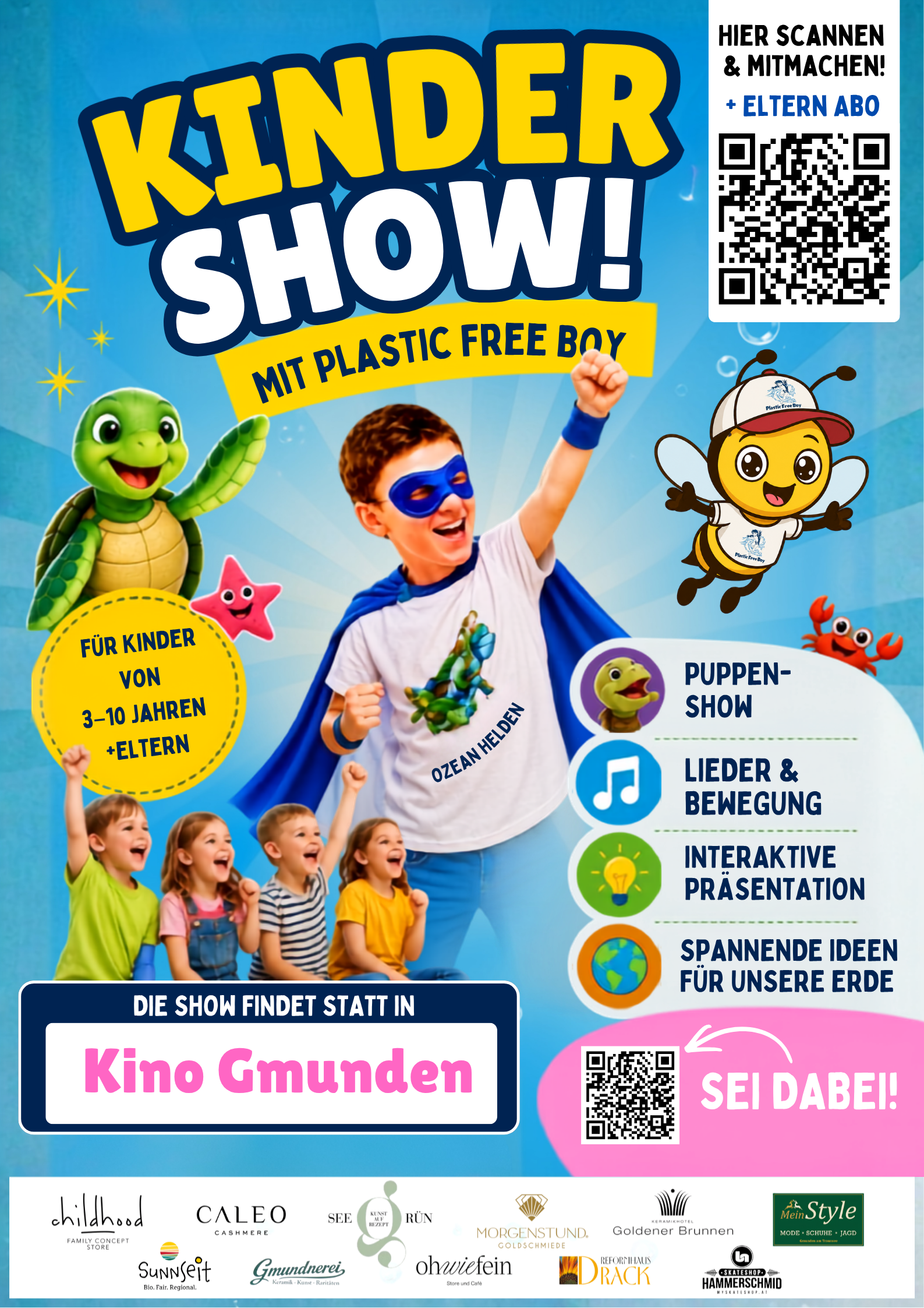 Kinder-Show mit Plastic Free Boy im Kino Gmunden