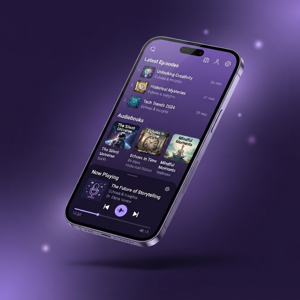 Podimo app with podcasts and audiobooks