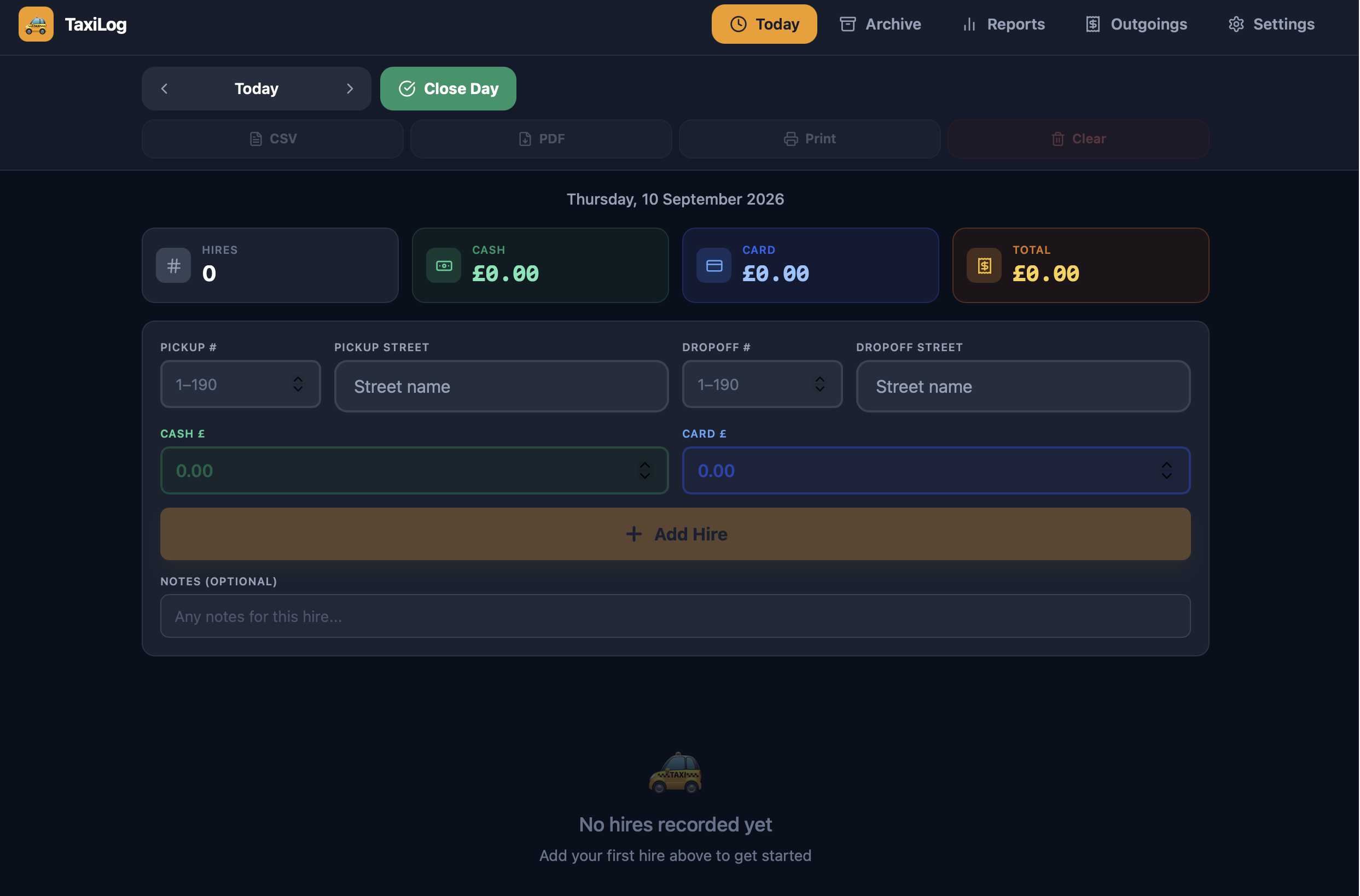 TaxiLog preview