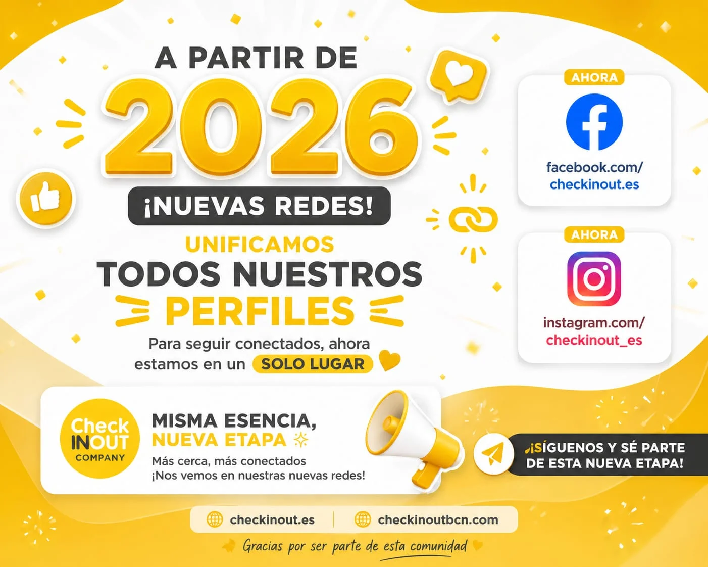 Nuevas redes 2026 — Check InOut Company