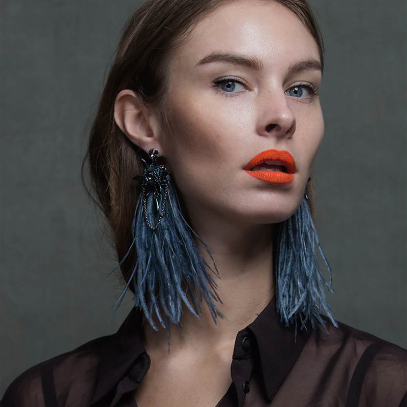 Raven Earrings in Black