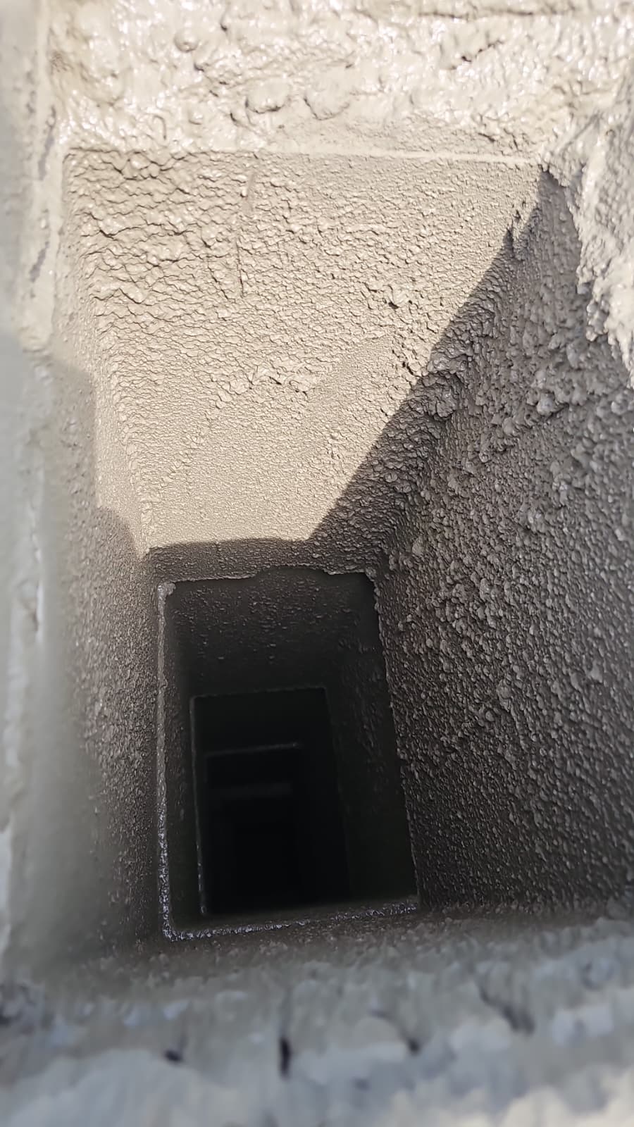 Chimney flue interior during inspection