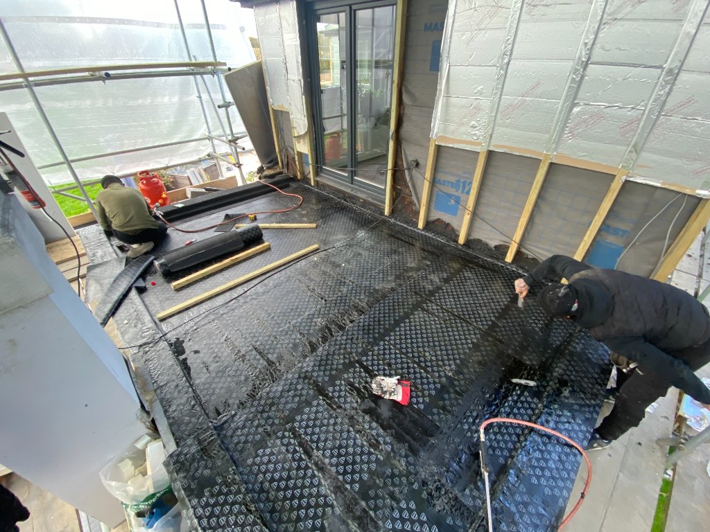 Felt Flat Roof — Torch-on Base Layer Installation, Essex