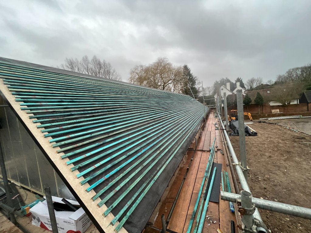 Barn Pitched Roof — Completed Tiling View, Hertfordshire